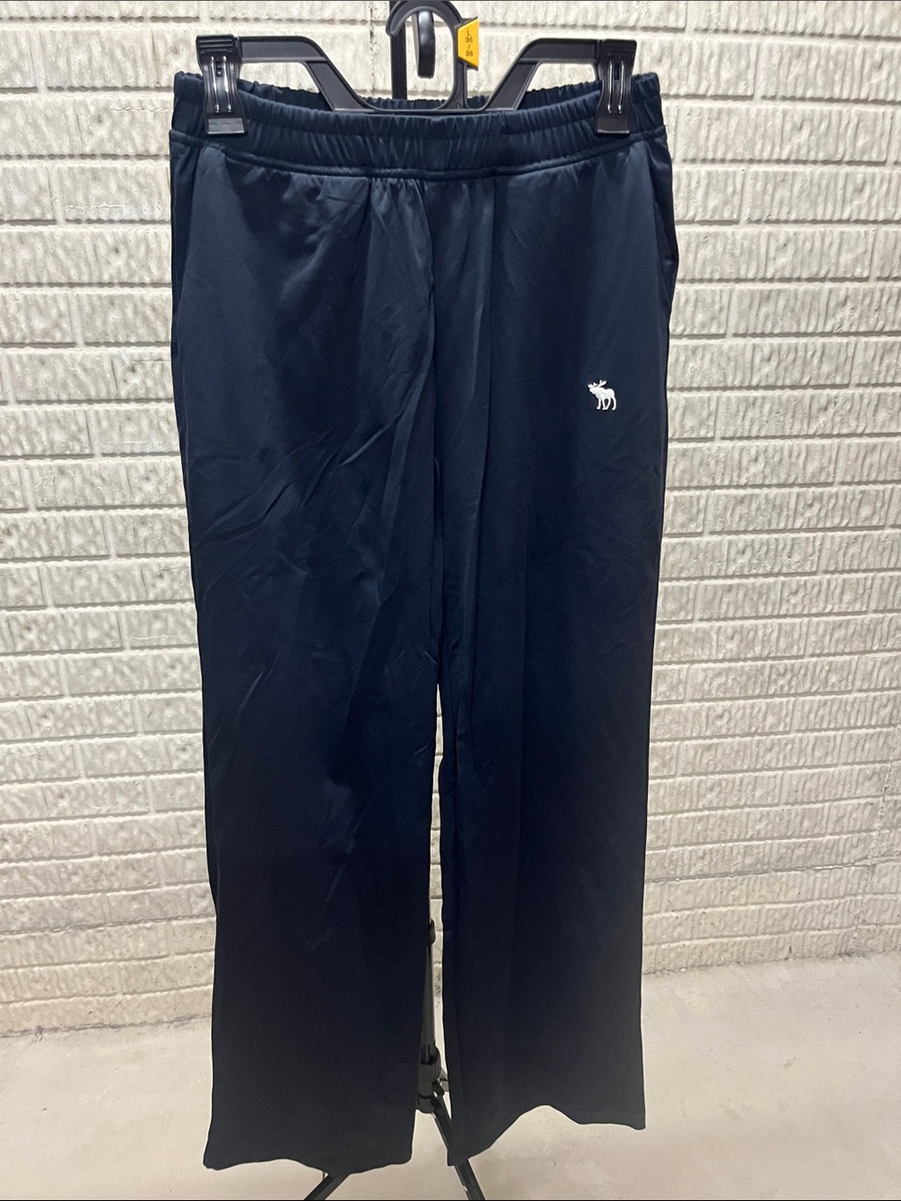 Cupshe Black Wide-Leg Track Pants with Elastic Waist